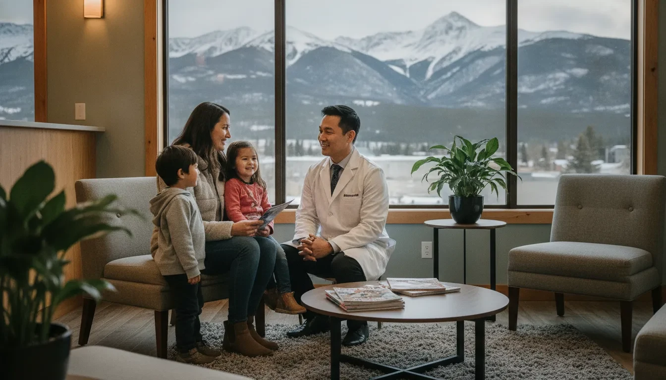 A family at a dental visit